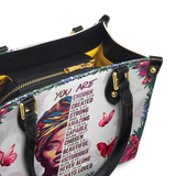 "Imani" Dove White Small Leather Handbag