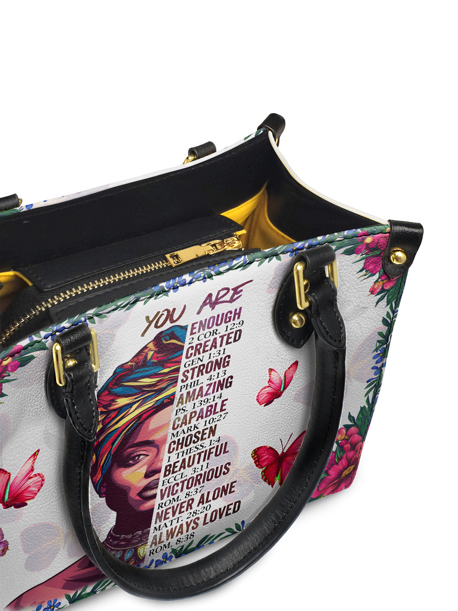 "Imani" Dove White Small Leather Handbag