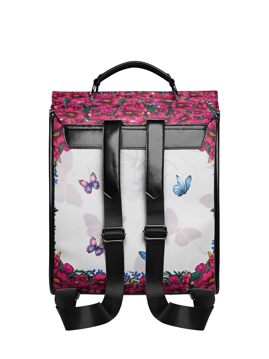 "Imani" Dove White Leather Backpack - DD DEAL