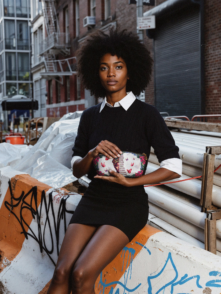 "Imani" Dove White Eclipse Makeup Bag