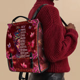 "Imani" Pomegranate Red Leather Backpack