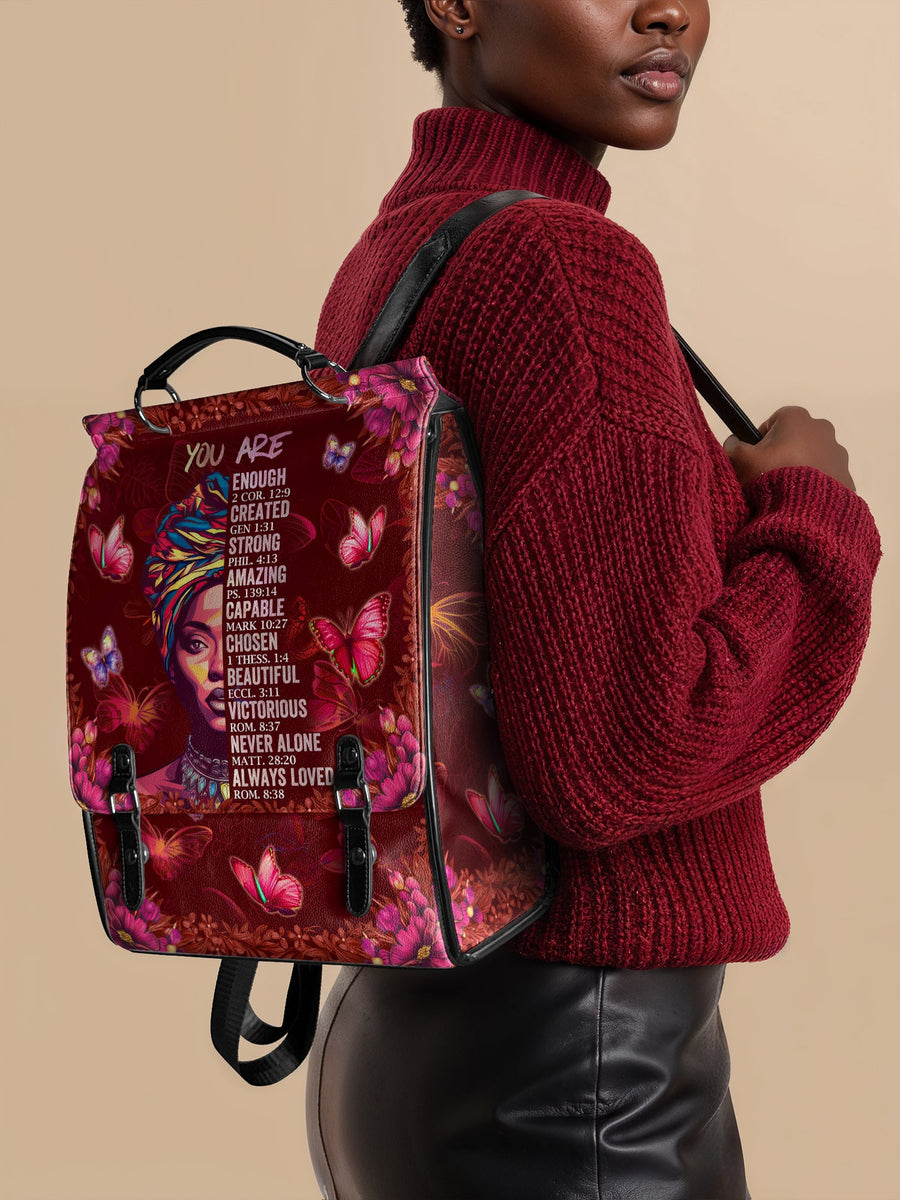 "Imani" Pomegranate Red Leather Backpack Matching Set - DD DEAL