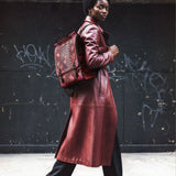 "Imani" Pomegranate Red Leather Backpack - BRAVE ONES DEAL