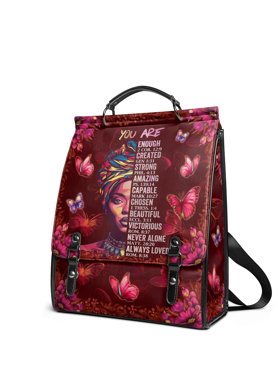 "Imani" Pomegranate Red Leather Backpack