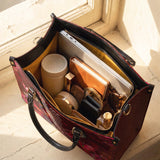 "Imani" Pomegranate Red Leather Handbag - BRAVE ONES DEAL
