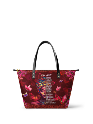 "Imani" Pomegranate Red Leather Tote Bag
