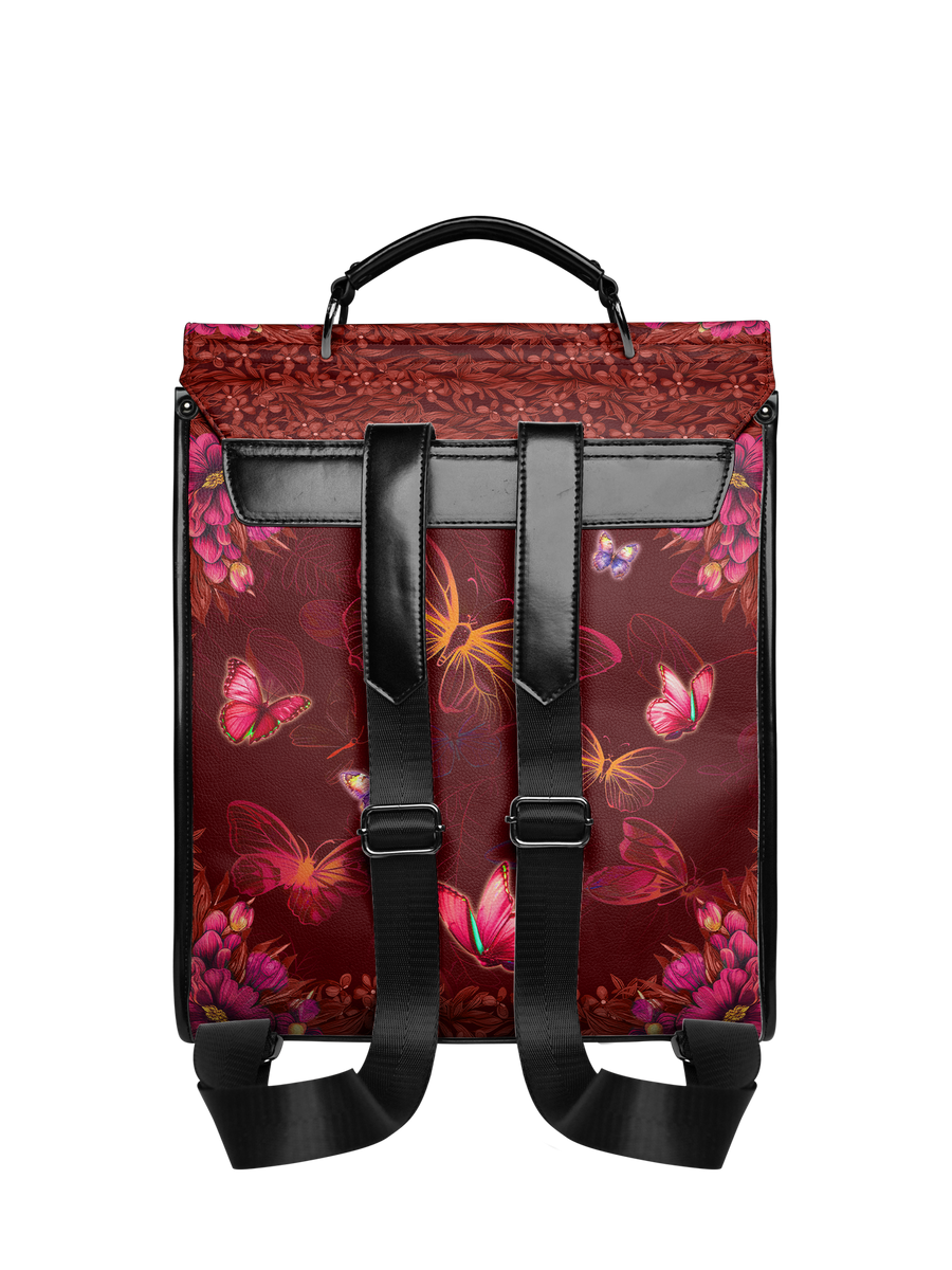 "Imani" Pomegranate Red Leather Backpack
