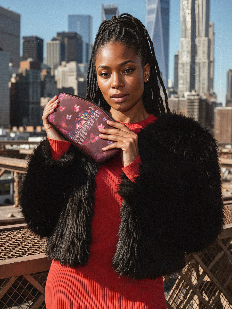 "Imani" Pomegranate Red Eclipse Makeup Bag