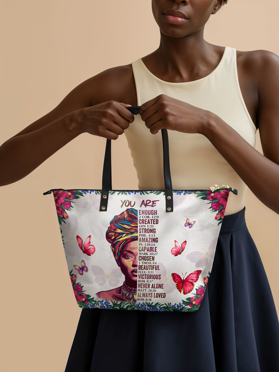 "Imani" Dove White Leather Tote Bag - DD DEAL