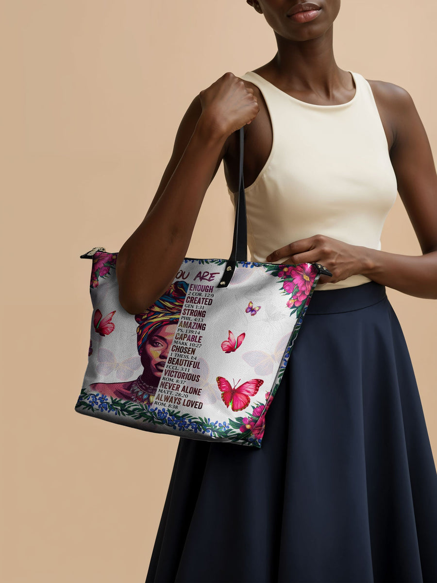 "Imani" Dove White Leather Tote Bag - DD DEAL