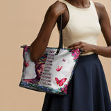 "Imani" Dove White Leather Tote Bag Deal