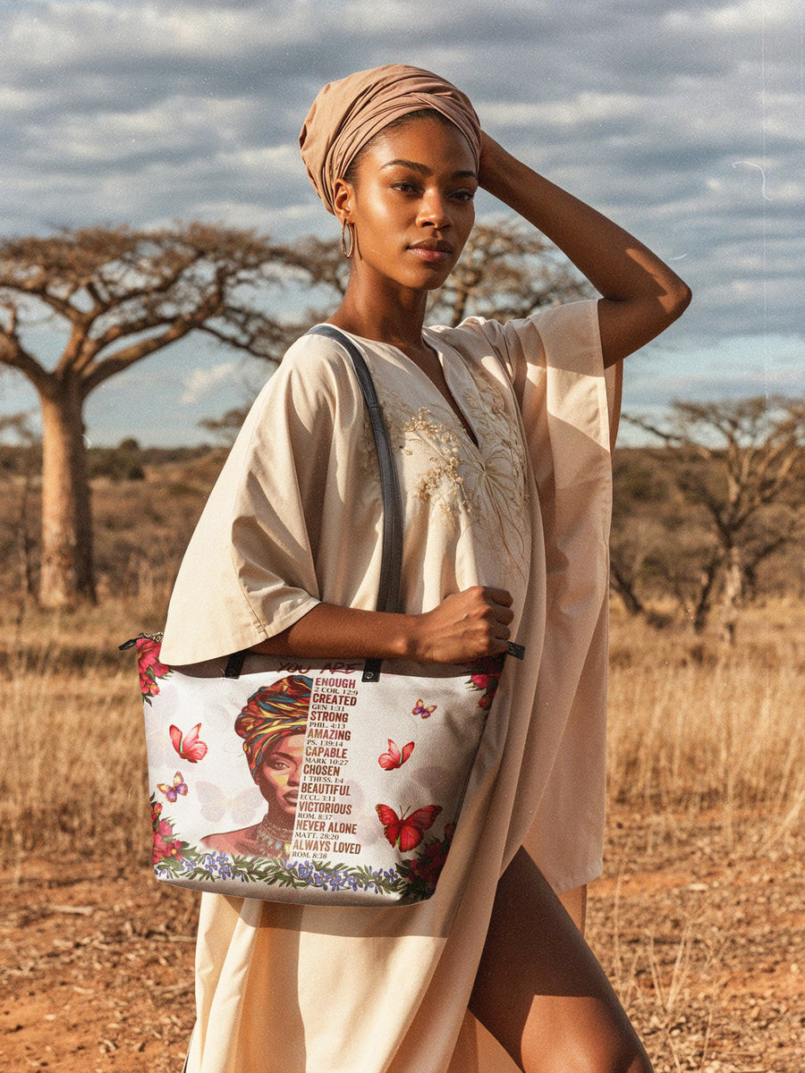 "Imani" Dove White Leather Tote Bag - DD DEAL