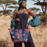 "Imani" Blue Orchid Leather Tote Bag BTS DEAL
