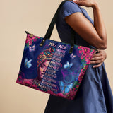 "Imani" Blue Orchid Leather Tote Bag BTS DEAL
