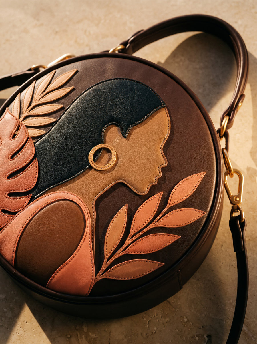 "Laini" Applique Circle Crossbody Bag