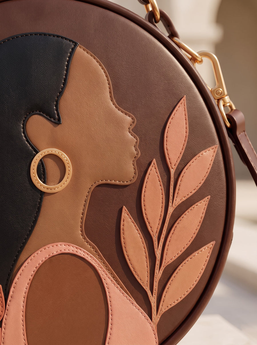 "Laini" Applique Circle Crossbody Bag