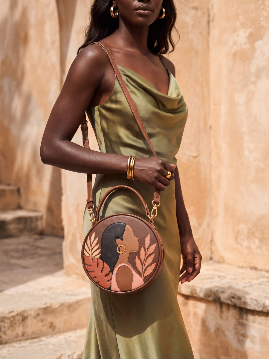 "Laini" Applique Circle Crossbody Bag