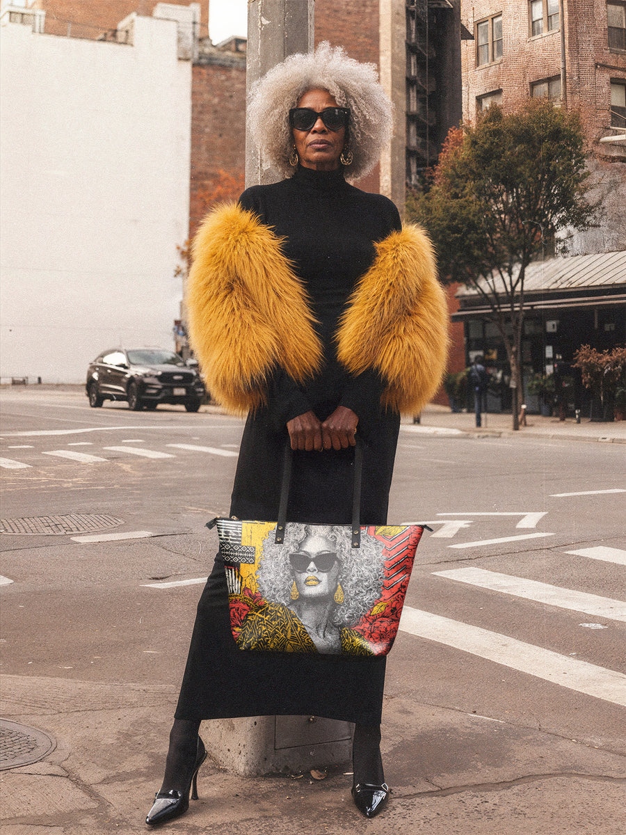 "Nandeka" Leather Tote Bag