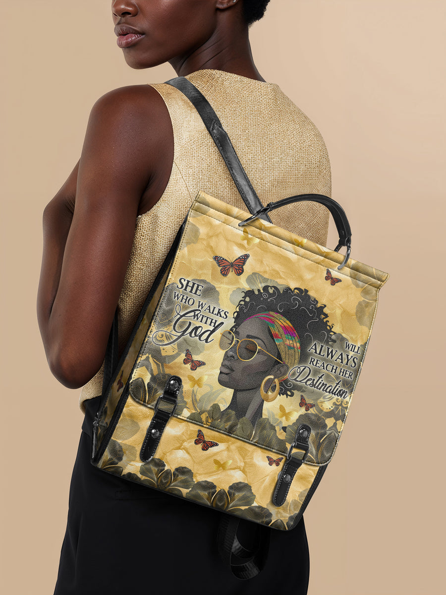 "Njia" Leather Backpack