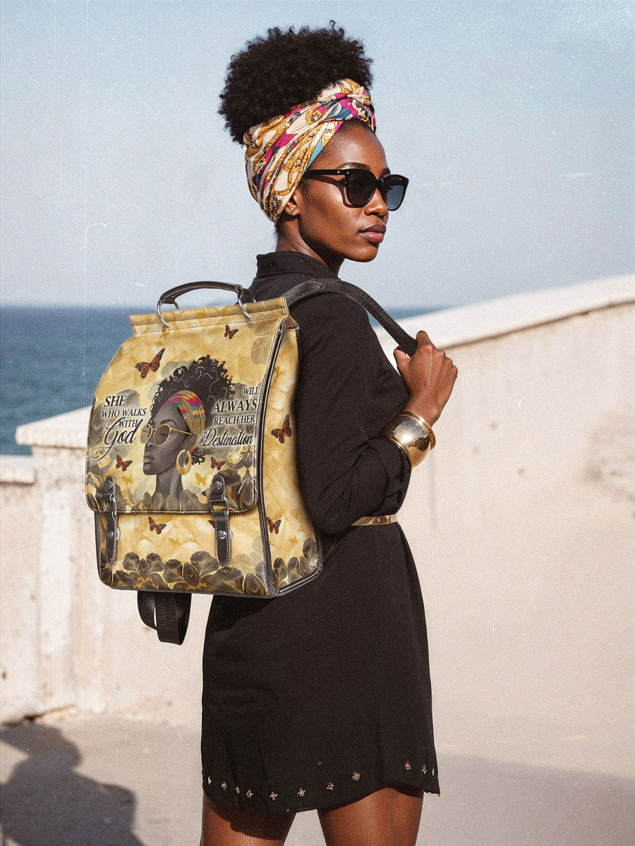 "Njia" Leather Backpack
