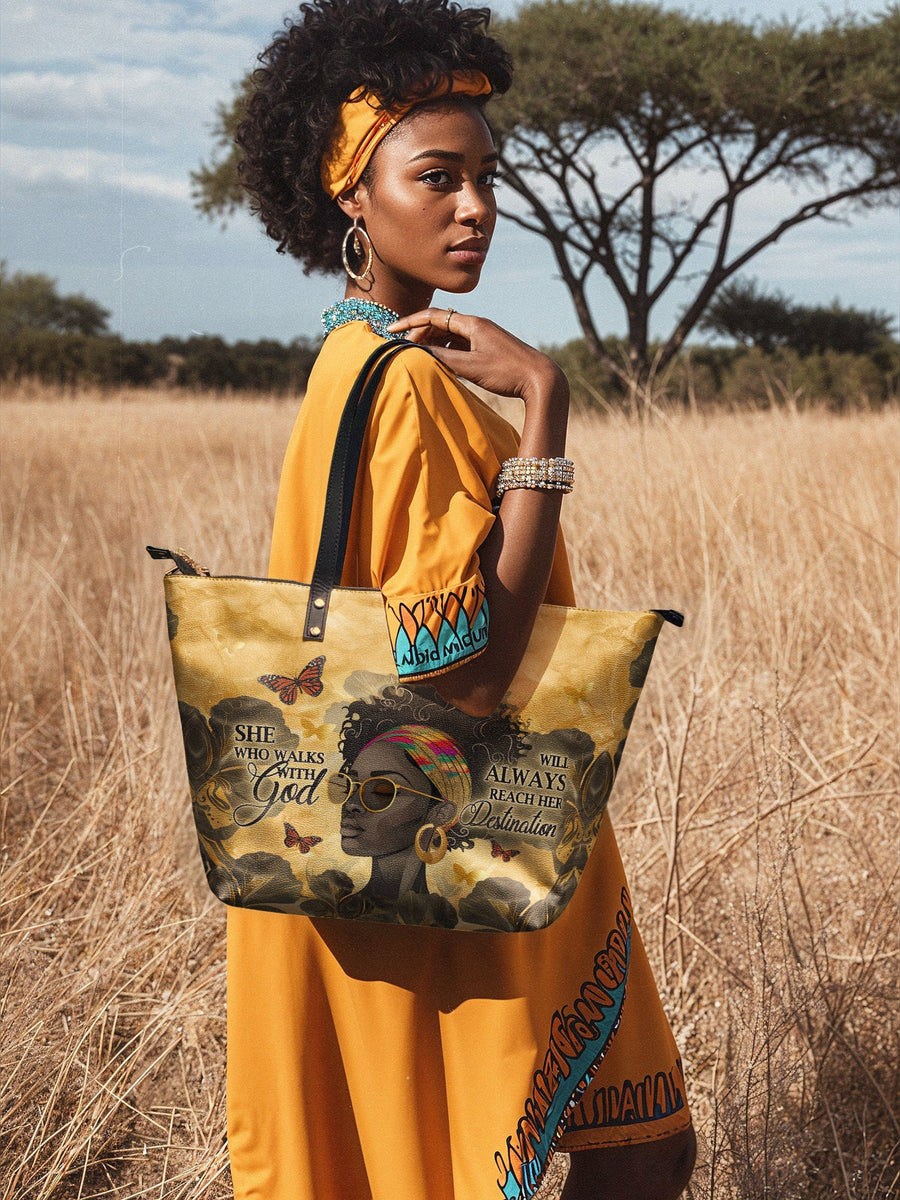 "Njia" Leather Tote Bag