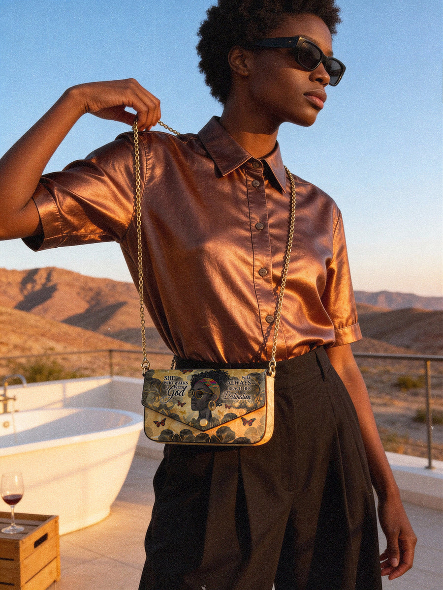 "Njia" Envelope Chain Crossbody Bag