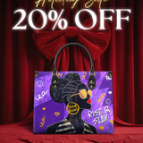 "Sanaa" Purple Crayon Leather Handbag Deal