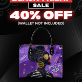 "Sanaa" Purple Crayon Leather Handbag Deal