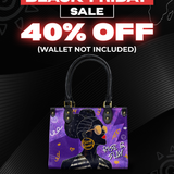 "Sanaa" Purple Crayon Small Leather Handbag Deal
