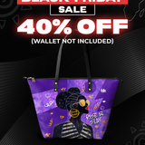 "Sanaa" Purple Crayon Leather Tote Bag Deal