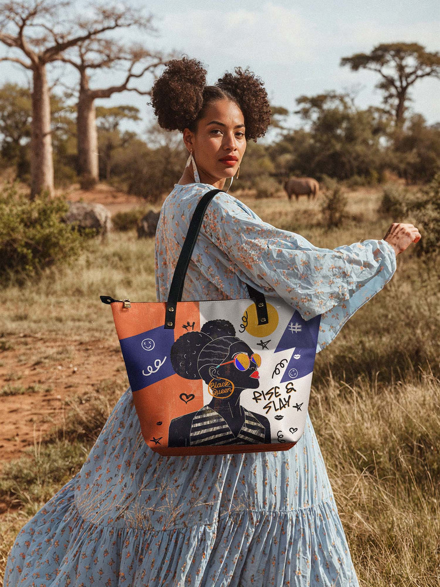 "Sanaa" Salt Pop Leather Tote Bag Matching Set - DD DEAL
