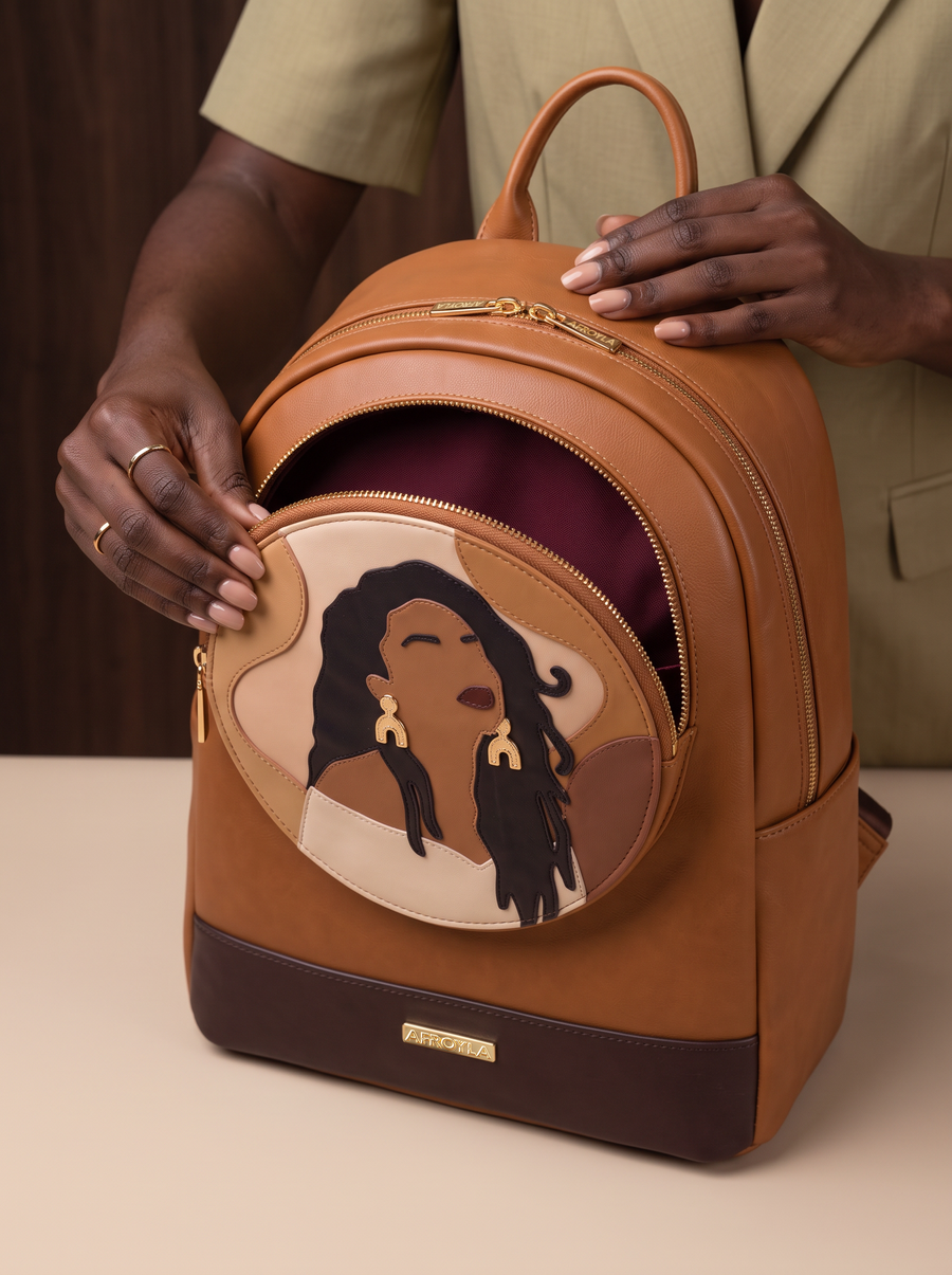 "Tulia" Applique Leather Backpack