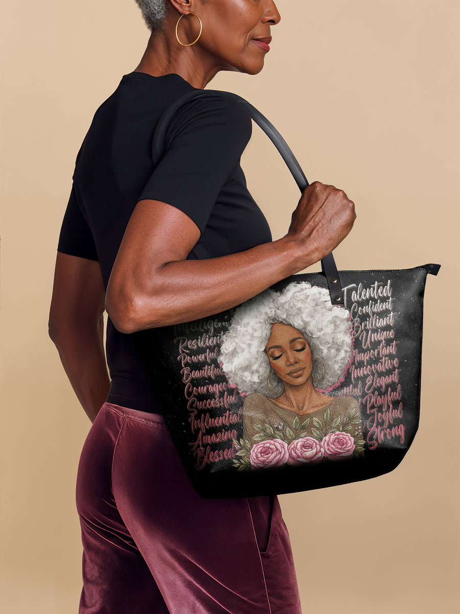 "Zalina" Leather Tote Bag