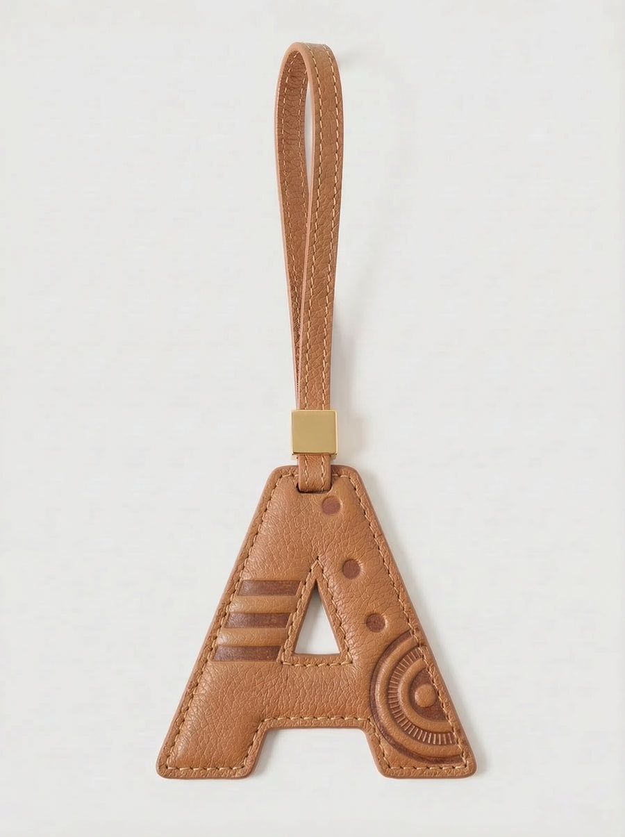 Letter A Leather Charm