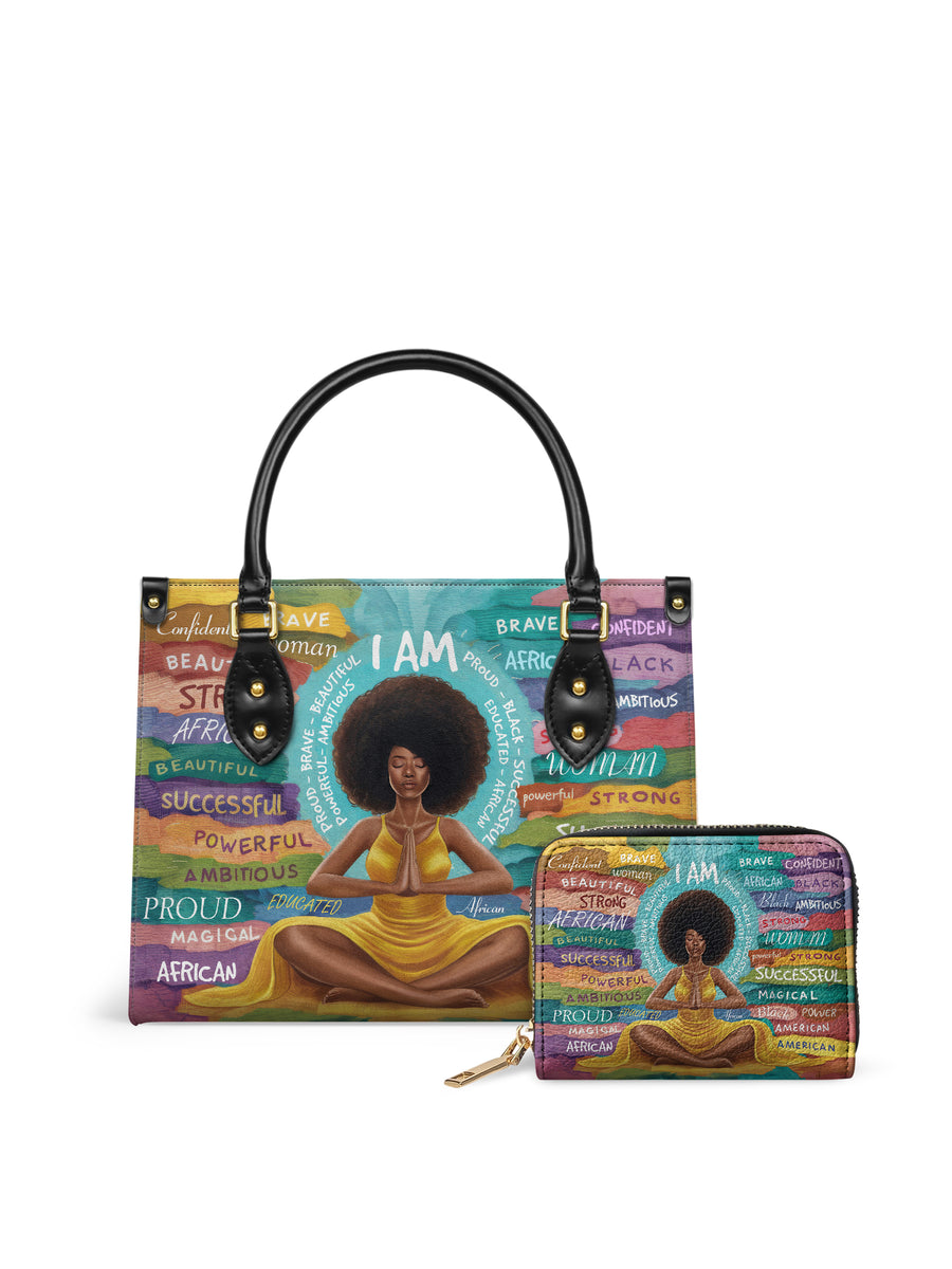 "AfroEssence" Small Leather Handbag Matching Set - DD DEAL