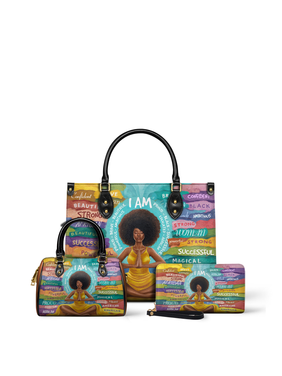 "AfroEssence" Leather Handbag Matching Set - DD DEAL