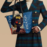 "Aina" Blueberry Snow Leather Tote Bag Deal