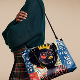 "Aina" Blueberry Snow Leather Handbag Deal