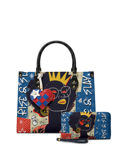 "Aina" Blueberry Snow Leather Handbag A250 Deal