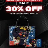 "Aina" Blueberry Snow Leather Handbag Deal