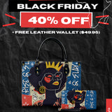 "Aina" Blueberry Snow Leather Handbag Deal