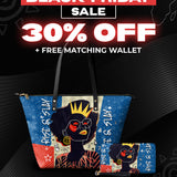 "Aina" Blueberry Snow Leather Tote Bag Deal