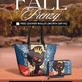 "Aina" Blueberry Snow Leather Tote Bag Deal