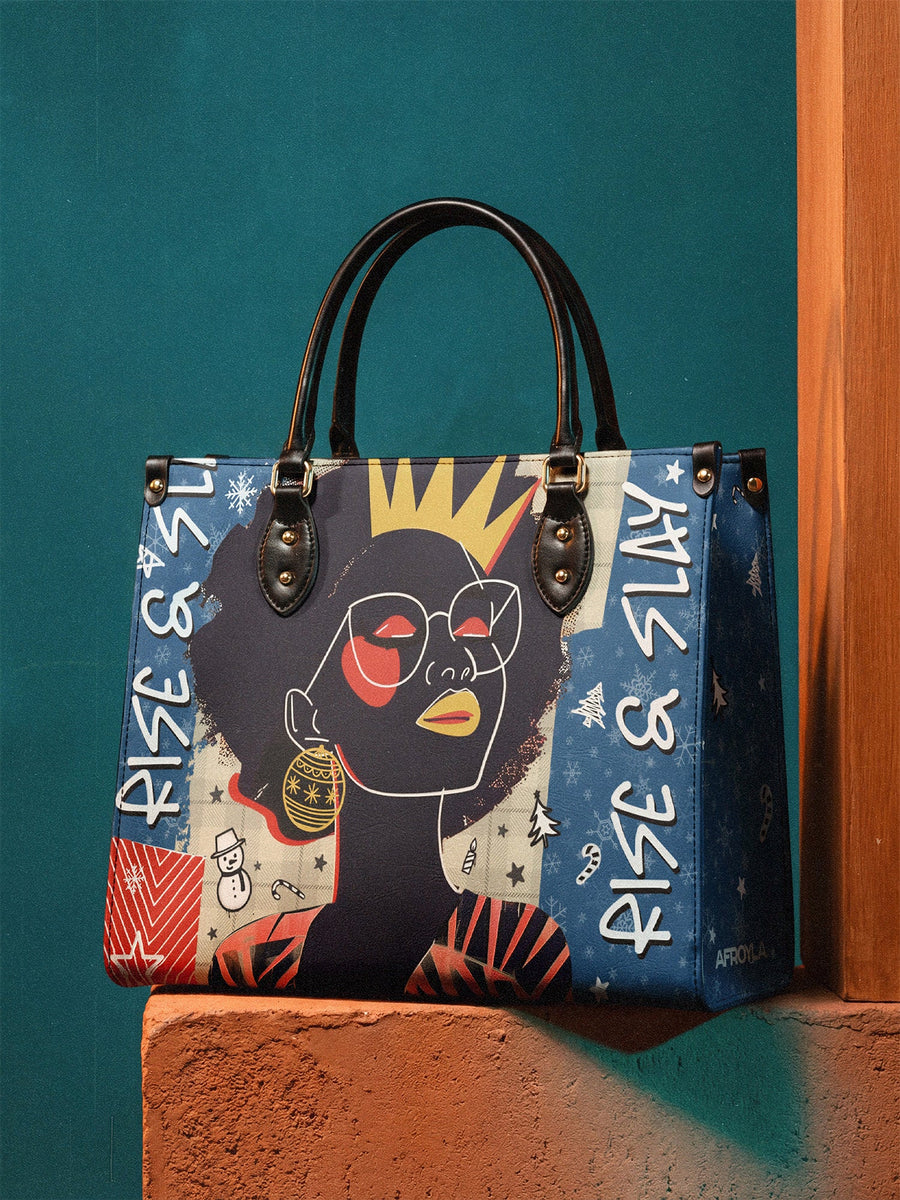 "Aina" Blueberry Snow Leather Handbag A250 Deal