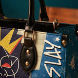 "Aina" Blueberry Snow Leather Handbag A250 Deal