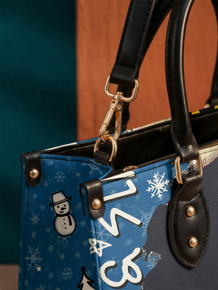 "Aina" Blueberry Snow Leather Handbag