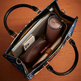 "Aina" Blueberry Snow Leather Handbag A250 Deal