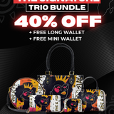 "Aina" Coconut White The Signature Trio Bundle - Small Leather Handbag