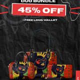 "Aina" Flame Red The Signature Duo Bundle - Small Leather Handbag