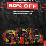 "Aina" Flame Red The Signature Trio Bundle - Small Leather Handbag